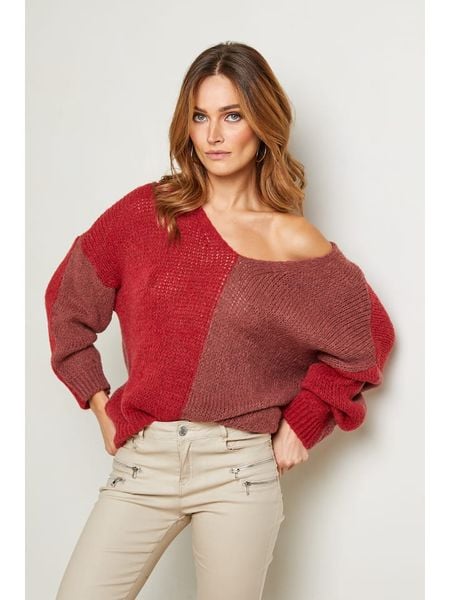 Joséfine Sweter "Josef" w kolorze czerwonym rozmiar: L. Czerwone swetry klasyczne damskie Joséfine, l, bez kołnierzyka. Za 157.35 zł.