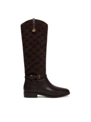 MICHAEL Michael Kors Kozaki 40F6BVFB5S Brązowy. Brązowe kozaki damskie MICHAEL Michael Kors, ze skóry, bez obcasa, na płaskiej podeszwie, bez zapięcia. Za 1,469.00 zł.