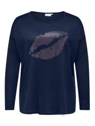 ONLY Sweter w kolorze granatowym rozmiar: L-50/52. Niebieskie swetry klasyczne damskie Only, l, bez kołnierzyka. Za 82.83 zł.