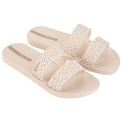 Klapki damskie Ipanema Renda II. Brązowe klapki damskie Ipanema, bez wzorów, z materiału, bez obcasa, bez zapięcia. Za 79.99 zł.