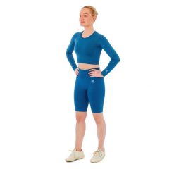 Damski zestaw sportowy Xtreme - krótkie spodenki + sportowy Croptop - niebieski. Niebieskie obuwie sportowe damskie XTREME SOCKSWEAR, bez wzorów, na fitness i siłownię. Za 177.99 zł.