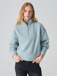 OPUS Bluza polarowa w kolorze błękitnym rozmiar: 42. Niebieskie bluzy damskie Opus, bez wzorów, z polaru, bez kaptura. Za 158.10 zł.