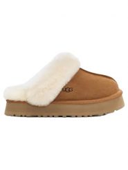 UGG Skórzane kapcie "Disquette" w kolorze jasnobrązowym rozmiar: 37. Brązowe kapcie damskie Ugg, z wełny. Za 469.45 zł.