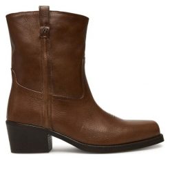 Botki Weekend Max Mara. Brązowe botki damskie Weekend Max Mara, bez obcasa, na płaskiej podeszwie, bez zapięcia. Za 2,069.00 zł.