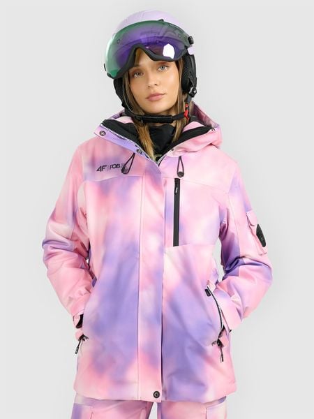 4F Kurtka snowboardowa membrana 15000 damska - multikolor L. Brązowe kurtki damskie 4F, na zimę, l, bez wzorów, z materiału, bez kaptura. Za 699.99 zł.
