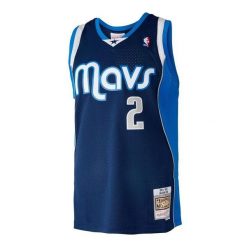 Koszulka NBA Dallas Mavericks Jason Kidd. Niebieskie koszulki damskie Mitchell & Ness, bez wzorów, bez kołnierzyka, bez ramiączek. Za 517.00 zł.