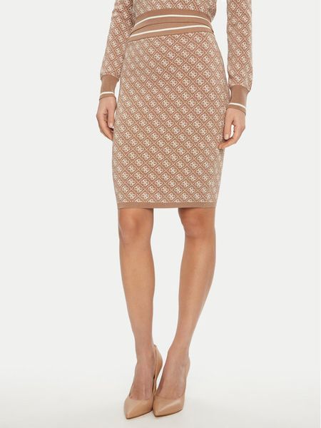 Guess Spódnica ołówkowa W4BD53 Z37K0 Beżowy Regular Fit. Brązowe spódnice damskie Guess, l, z aplikacjami, z syntetyku. Za 209.99 zł.