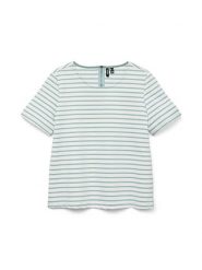 Vero Moda Koszulka w kolorze biało-miętowym rozmiar: S. Białe bluzki damskie Vero Moda, s, bez wzorów, bez kołnierzyka, bez ramiączek. Za 68.45 zł.