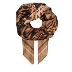 Chusta Guess. Brązowe chusty damskie Guess, z aplikacjami. Za 194.99 zł.
