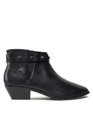 Ted Baker Botki 159877 Czarny. Czarne botki damskie Ted Baker, ze skóry, bez obcasa, na słupku, bez zapięcia. Za 499.99 zł.