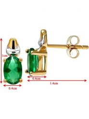 Revoni Złote kolczyki-wkrętki ze szmaragdami rozmiar: onesize. Zielone kolczyki damskie Revoni, złote. Za 861.99 zł.