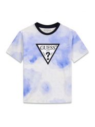 Guess T-Shirt L6RI03 K8HM4 Błękitny Regular Fit. Niebieskie t-shirty i koszulki chłopięce Guess, z aplikacjami, z bawełny, bez kołnierzyka, bez ramiączek. Za 129.99 zł.