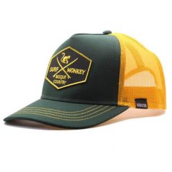 Czapka Trucker - 5 Paneli / Dorośli / Jeden rozmiar (Granatowy/Żółty). Niebieskie czapki z daszkiem damskie SURF MONKEY, z aplikacjami, z bawełny. Za 159.95 zł.