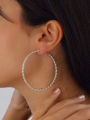 Nakkash Kolczyki-kreole rozmiar: onesize. Szare kolczyki damskie Nakkash, srebrne. Za 30.99 zł.