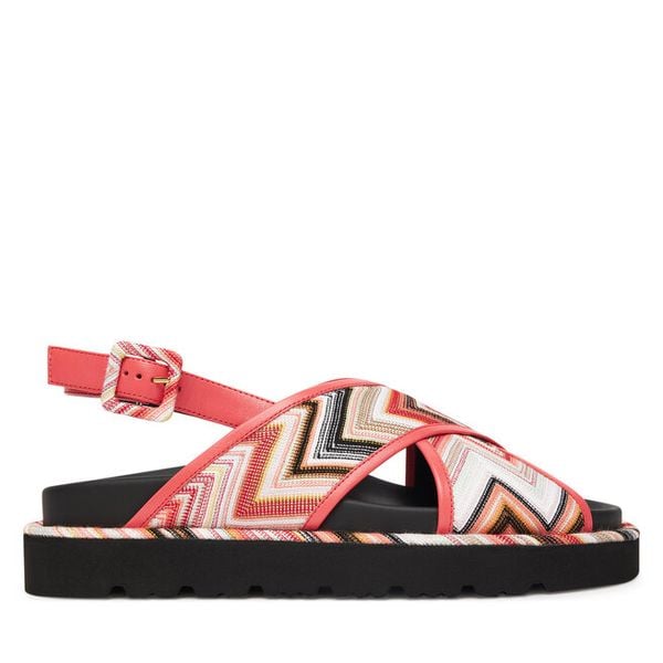 Sandały M Missoni. Czerwone sandały damskie M Missoni, bez wzorów, bez obcasa, na płaskiej podeszwie, bez zapięcia. Za 2,969.00 zł.