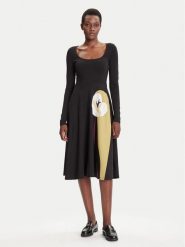 Desigual Sukienka codzienna Lirio 25WWVK29 Czarny Regular Fit. Czarne sukienki damskie Desigual, bez wzorów, z bawełny, bez ramiączek. Za 369.99 zł.