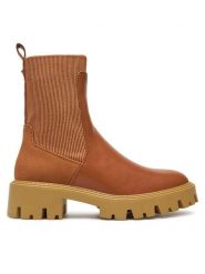 ONLY Botki 15329824 Brązowy. Brązowe botki damskie Only, ze skóry, bez obcasa, na płaskiej podeszwie, bez zapięcia. Za 239.99 zł.
