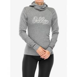 Bluza termoaktywna damska Odlo Active Warm Originals BL Top Facemask LS. Szare bluzy damskie ODLO, na zimę, bez wzorów, bez kaptura. Za 276.99 zł.