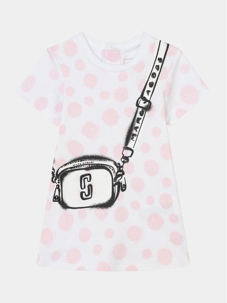 Marc Jacobs Sukienka codzienna W60146 M Écru Regular Fit. Sukienki dziewczęce Marc Jacobs, bez wzorów, z bawełny, bez ramiączek, proste. Za 169.99 zł.