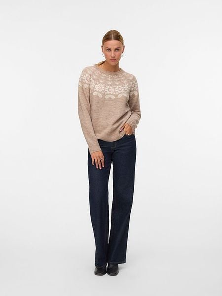 Vero Moda Sweter w kolorze beżowym rozmiar: XS. Brązowe swetry klasyczne damskie Vero Moda, xs, z wełny, bez kołnierzyka. Za 104.99 zł.