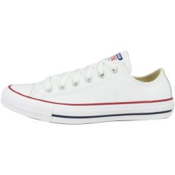 Trampki Converse Chuck Taylor Ox Leather, Dla obu płci. Białe trampki damskie Converse, bez wzorów, ze skóry, bez zapięcia. Za 590.00 zł.