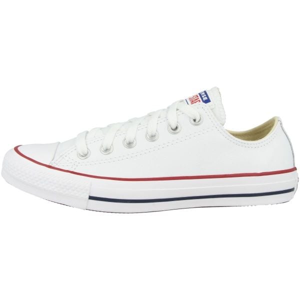Trampki Converse Chuck Taylor Ox Leather. Białe trampki damskie Converse, bez wzorów, ze skóry, bez zapięcia. W wyprzedaży za 390.00 zł.
