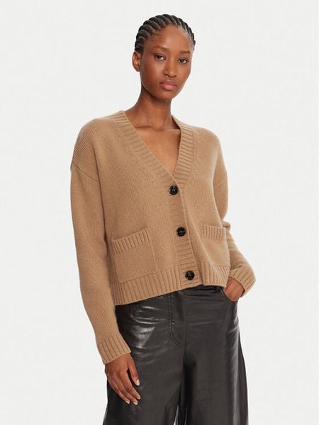 Weekend Max Mara Kardigan Filmato 2525346062 Beżowy Regular Fit. Brązowe kardigany damskie Weekend Max Mara, l, bez wzorów, z wełny. Za 1,189.00 zł.