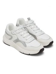 Marc O´Polo Sneakersy w kolorze biało-srebrnym rozmiar: 37. Białe obuwie sportowe damskie z materiału, bez zapięcia. Za 306.01 zł.