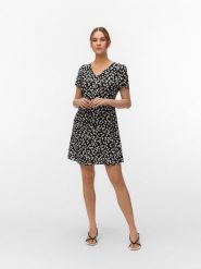 Vero Moda Sukienka w kolorze czarno-białym rozmiar: XS. Białe sukienki damskie Vero Moda, bez wzorów, z wiskozy, bez ramiączek. Za 56.79 zł.