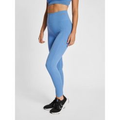 Legginsy damskie Hummel Tif. Niebieskie legginsy damskie Hummel, bez wzorów, z dzianiny. Za 128.00 zł.