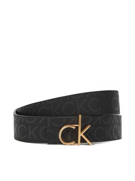Calvin Klein Pasek Damski Ck Buckle Reversible Belt 30Mm Mono LV04F7038G Czarny. Czarne paski damskie Calvin Klein, bez wzorów, ze skóry. Za 149.99 zł.