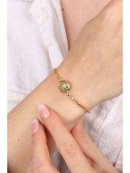 Pierres delicates Pozłacana bransoletka z prehnitem rozmiar: onesize. Zielone bransoletki damskie Pierres delicates, pozłacane. Za 78.84 zł.