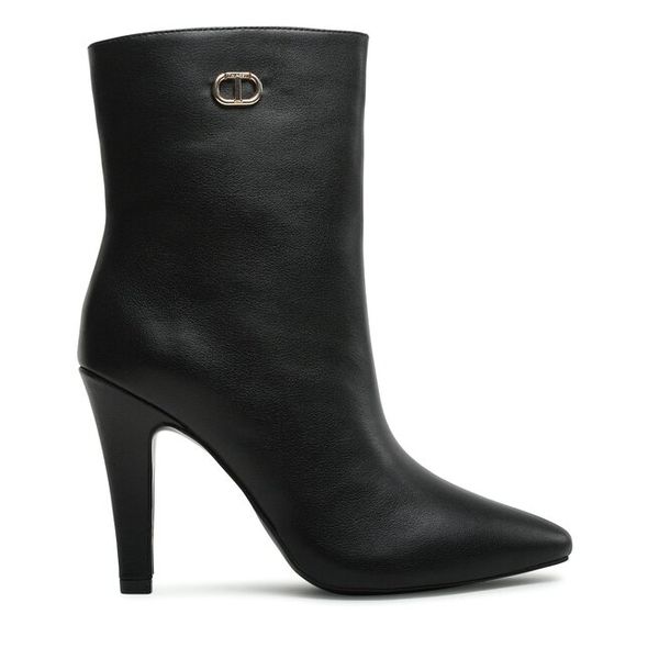 Botki TWINSET. Czarne botki damskie Twinset, bez obcasa, na szpilce, bez zapięcia. Za 969.99 zł.