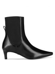 Gino Rossi Botki JOSE-116096 Czarny. Czarne botki damskie Gino Rossi, ze skóry, bez obcasa, na szpilce, bez zapięcia. Za 379.99 zł.