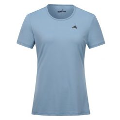 Koszulka damska Euro-Star Enya. Niebieskie bluzki damskie EURO-STAR, bez wzorów, z materiału, retro, bez kołnierzyka, bez ramiączek. W wyprzedaży za 160.00 zł.