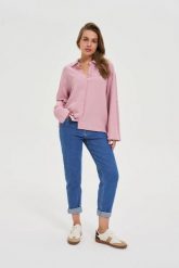 Jeansy z prostą nogawką niebieskie. Niebieskie jeansy damskie MOODO. Za 139.99 zł.