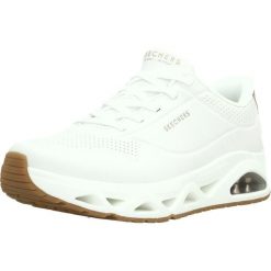 Buty SKECHERS UNO GLIDE STEP GLIDE ON AIR Biały. Białe obuwie trekkingowe damskie Skechers, z syntetyku, bez zapięcia. Za 388.99 zł.