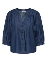 JDY Bluzka "Kai" w kolorze granatowym rozmiar: XS. Niebieskie bluzki damskie JDY, xs, bez wzorów, z bawełny, bez kołnierzyka, bez ramiączek. Za 119.95 zł.