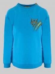 Plein Sport Bluza w kolorze błękitnym rozmiar: S. Niebieskie bluzy damskie Plein Sport, s, bez wzorów, z bawełny, bez kaptura. Za 153.71 zł.