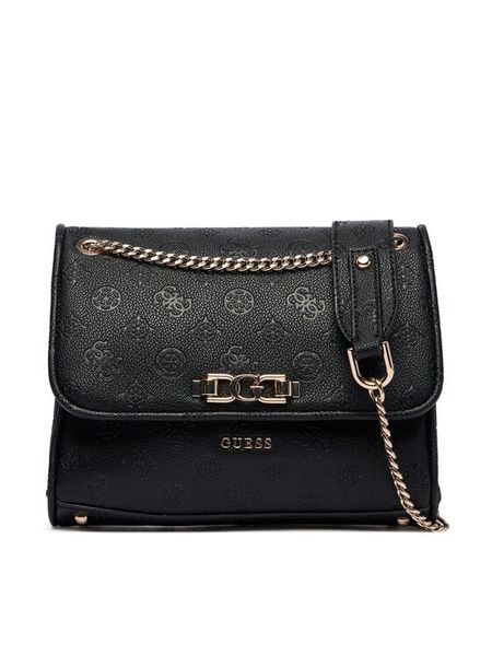 Guess Torebka HWPD99 16210 Czarny. Czarne listonoszki damskie Guess, z aplikacjami, ze skóry, bez dodatków. Za 339.99 zł.