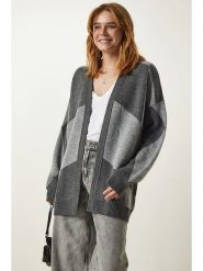 Happiness Istanbul Kardigan w kolorze szarym rozmiar: onesize. Szare kardigany damskie Happiness Istanbul, bez wzorów. Za 122.38 zł.