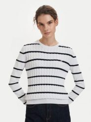 Beverly Hills Polo Club Sweter P-SS26W-M6565 Biały Regular Fit. Białe swetry klasyczne damskie Beverly Hills Polo Club, m, z bawełny, bez kołnierzyka. Za 279.99 zł.