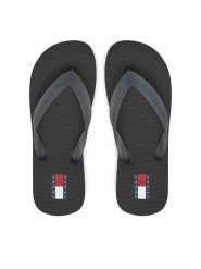 Tommy Jeans Japonki Tjw Logo Flip Flop EN0EN02447 Czarny. Czarne klapki damskie Tommy Jeans, bez wzorów, z jeansu, bez obcasa, bez zapięcia. Za 79.99 zł.