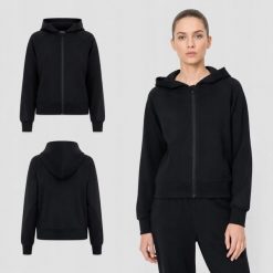 BLUZA DAMSKA DRESOWA 4F ROZPINANA Z KAPTUREM Z MODALEM KOLOR CZARNY. Czarne bluzy damskie 4F, l, bez wzorów, z dresówki, z kapturem. Za 147.00 zł.