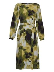 MOSS COPENHAGEN Sukienka "Daniella Diena" ze wzorem rozmiar: XS. Zielone sukienki damskie Moss Copenhagen, bez wzorów, z wiskozy, bez ramiączek. Za 118.56 zł.
