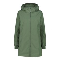 Kurtka przeciwdeszczowa z odpinanym kapturem damska CMP. Zielone kurtki damskie CMP, bez wzorów. Za 596.05 zł.