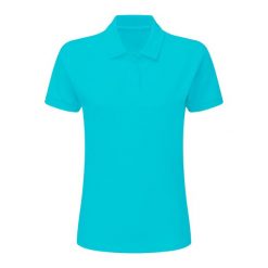Damska Bawełniana Koszulka Polo. Niebieskie koszulki sportowe damskie SG, m, bez wzorów, z bawełny, bez ramiączek. Za 72.99 zł.