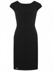 Sukienka Model Juliette Black - Jersa. Czarne sukienki damskie Jersa, bez wzorów, z dzianiny, eleganckie, bez ramiączek. Za 459.16 zł.