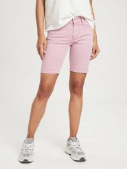 Cross Jeans Szorty dżinsowe w kolorze jasnoróżowym rozmiar: W33. Różowe szorty damskie Cross Jeans, z aplikacjami, z jeansu, z podwyższonym stanem. Za 96.60 zł.