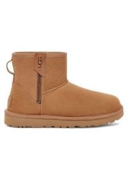 UGG Skórzane botki "Clasic Mini Bailey" w kolorze jasnobrązowym rozmiar: 40. Brązowe botki damskie Ugg, z wełny, bez obcasa, bez zapięcia. Za 702.81 zł.